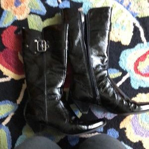 Patent leather boots
